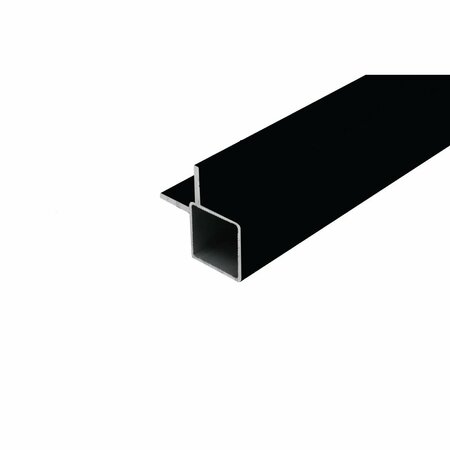EZTUBE Extrusion for 3/4in Flush Panel  Black, 72in L x 1in W x 1in H 100-170-6 BK